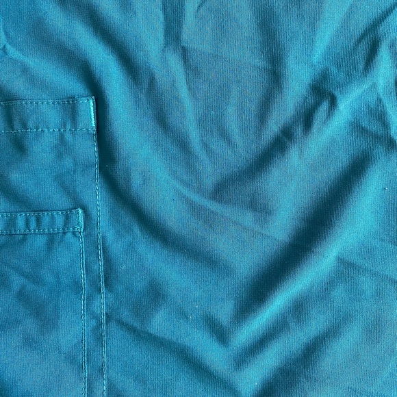 Carhartt Force Scrub Top Women’s Large Teal Blue Short Sleeve Pockets - Picture 7 of 7